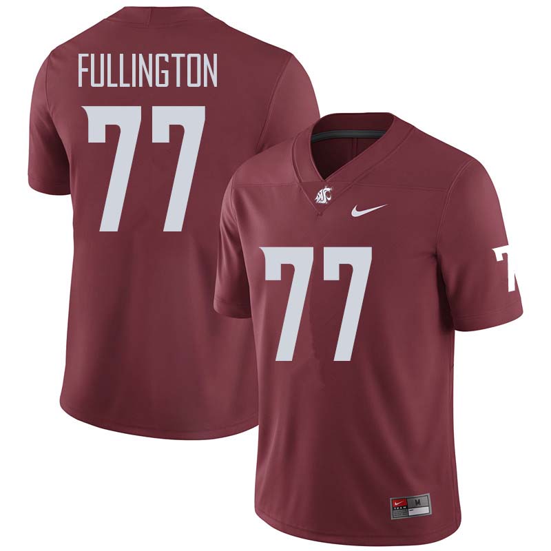 Men #77 John Fullington Washington State Cougars College Football Jerseys Sale-Crimson